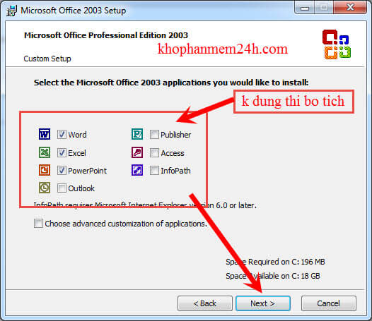 Download Microsoft Office 2003 - Hướng dẫn cài Office 2003 full key 10