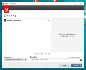 Quá trình download lightroom CC 2017 và cài đặt