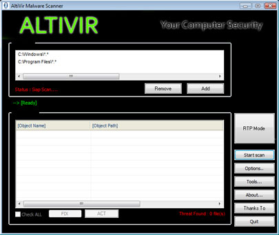 AltiVir Malware Scanner 1.3