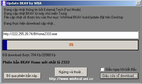 WinHeal BKAV AutoUpdate 2.0