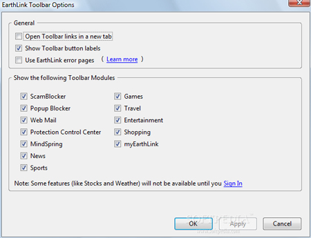 EarthLink Toolbar for Firefox 4.0.0.1