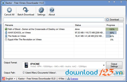 Kastor Free Vimeo Downloader