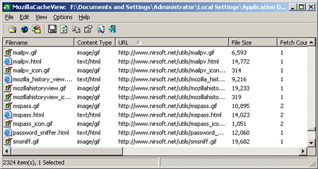 MozillaCacheView 1.20