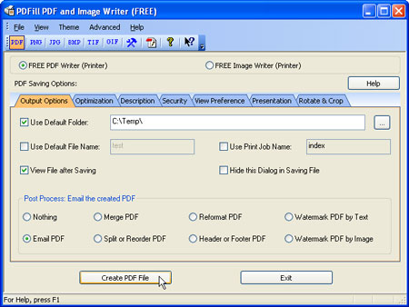 PDFill PDF and Image Writer Free 8.0