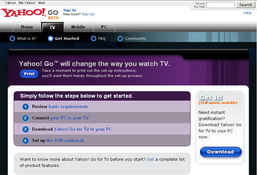 Yahoo Go for TV